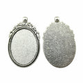 Ornate Oval Bezel Pendant Tray in Antique Bronze Tone view 4