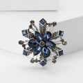 Radiating Crystal Flower Brooch in Blue or Multicolor Stones view 2