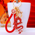 Enamel Chinese Dragon Keychains with Fortune Cords and Loose Braided Loops view 10