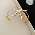 Metal Starfish Shell Open Cuff Bangles Gold and Silver view 9