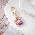 Gold Cat Paw Dried Flower Resin Keychains Lobster Clasp 5 Colors view 3