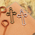 Openwork Dimensional Cross Pendants in Four Metal Finishes view 1