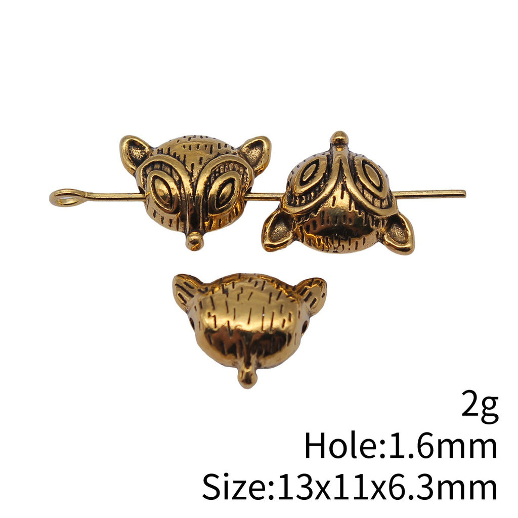 13x11x6.3mm 2g Multicolor Zinc Alloy Fox Small Hole Loose Metal Beads for DIY Bracelet Jewelry Making