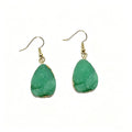 Gold Tone Teardrop Crystal Cluster Drop Earrings in Seven Colors view 3