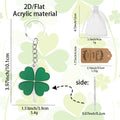 Green Acrylic Four Leaf Clover Keychain Lucky Charm view 4