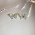 Pastel Iridescent Butterfly Stud Earrings Polished Metal Jewelry view 7