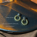 Crystal Zircon Mixed Style Gold Tone Stud Drop Earrings view 10