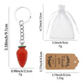 Red Carrot Charm Keychain Green Top Silver Ring Chain view 2