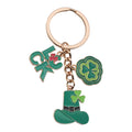 Two Green Hat Clover and Lucky Letter Keychains with Metal Hardware view 5