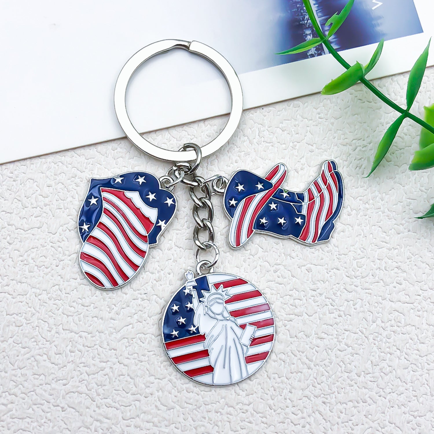 Zinc Alloy Enamel American Independence Day Charm Pendant for DIY Jewelry