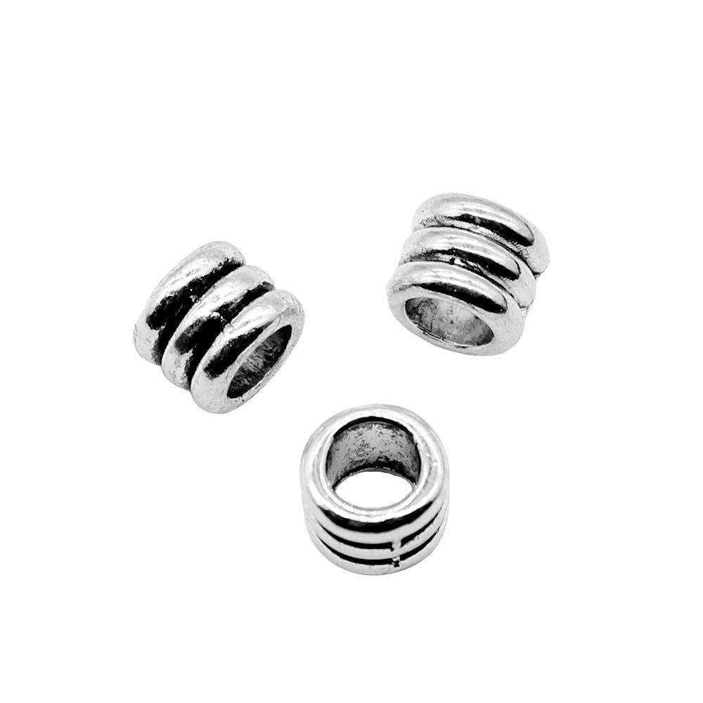 6x6x5mm 0.4g Multicolor Zinc Alloy Three Layer Ring Large Hole Spacer Beads for Bracelet Making