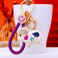 Crystal White Sheep Keychains with Six Fortune Cord Options view 4