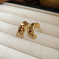 Leopard Pattern Curved Hoop Earrings In Gold And Silver view 7