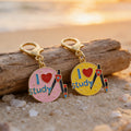 I Love Study Compass Pencil Enamel Lobster Clasp Keychain view 4