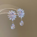 Silver Tone Floral Crystal Necklace and Drop Earring Options view 7