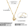 Gold Stainless Steel Mother of Pearl Heart and Circle Necklaces view 7