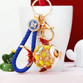 Mixed Jeweled Pufferfish and Crown Dolphin Keychains in Many Styles view 10