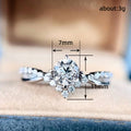 Silver Crown Clear Round CZ Twisted Band Ring Alloy view 5