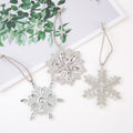 Rhinestone Snowflake Hanging Ornament Metal Tree Charm view 3
