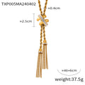 Twisted Rope Tassel Necklace Bracelet Ring Hoop Jewelry Set view 11