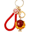Jewel Filled Pomegranate Keychains in Red and Green view 5