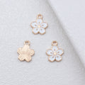 Gold Tone Five Petal Flower Enamel Charms in Four Colors view 4