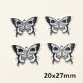 Black and White Skull Butterfly Metal Charms in Seven Styles view 11