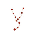 Red Agate Station Chain Necklace Gold Tone Multi Wear view 5