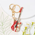 Rhinestone Enamel Electric Guitar Keychain Gold Red Blue view 6