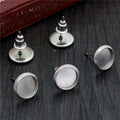 Round Cabochon Bezel Earring Post Blanks in Assorted Sizes view 3