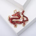 Coiled Dragon Enamel Brooch in Yellow Purple Red or Blue view 8
