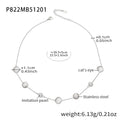 Cat Eye and Imitation Pearl Station Necklace in Ten Colorways view 11