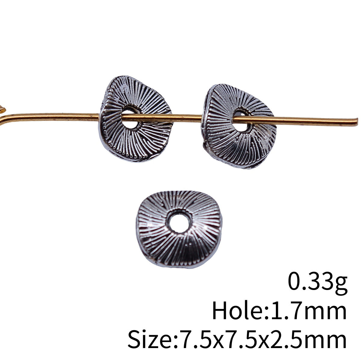 7.5x7.5x2.5mm 0.33g Multicolor Zinc Alloy Round Disc Spacer Beads for Bracelet Necklace DIY Making