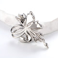 Flower Crystal Pearl Look Two Designs Metal Brooch Pin 6 x 4 cm view 3