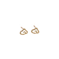 Mini Gold Tone Open Outline Cloud Shape Stud Earrings view 5