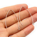 Long V-Shaped Earring Hooks in Gold and Steel Sizes view 4