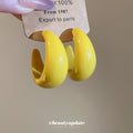 Glossy Resin Chunky Hoop Earrings in Four Earthy Colors view 1