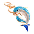 Rhinestone Mother Baby Dolphin Keychain Metal Ocean Charm view 5