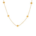Gold Titanium Steel Flower Station Necklace Delicate Chain view 5