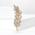 Long Crystal Wheat Sheaf Brooch In Silver Or Gold Tone view 2
