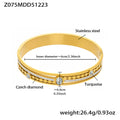 Turquoise and Crystal Geometric Bangle Collection in Thirteen Styles view 10