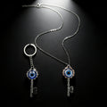Blue Evil Eye Key Pendant Necklace and Keychain Options view 1