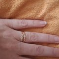 Two Tone Rose Flower Leaf Open Finger Ring Metal Alloy view 2