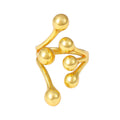 Gold Open Branch Sphere Ball Statement Ring Size 7 view 5