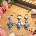 Blue Cross Bead Angel Wing Lobster Clasp Charms, 6 Styles view 4