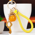 Braided Ruyi Persimmon Wrist Strap Keychains in Three Colors view 2