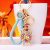 Sky-Blue-Fortune Multicolor-Beaded-Turtl