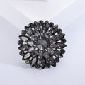 Round Floral Crystal Cluster Brooch in Six Jewel Tone Colors view 7