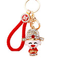Jeweled Wealth Deity Baby Keychain in Plain and Red Fortune Loop Styles view 5