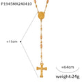 Gold Rosary Cross Pendant Necklaces Religious Medals Beads view 10